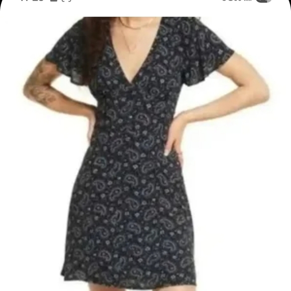 BP Paisley Print Mini Dress With An Open  Back    Size M - Picture 2 of 15